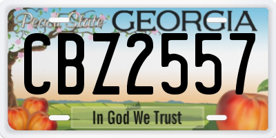 GA license plate CBZ2557
