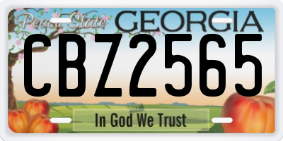 GA license plate CBZ2565