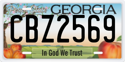 GA license plate CBZ2569