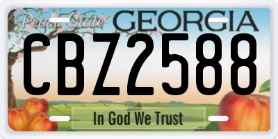 GA license plate CBZ2588