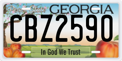 GA license plate CBZ2590