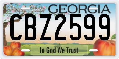 GA license plate CBZ2599