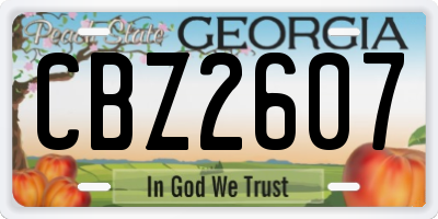 GA license plate CBZ2607
