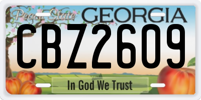 GA license plate CBZ2609