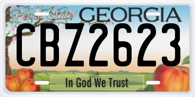 GA license plate CBZ2623