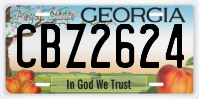 GA license plate CBZ2624
