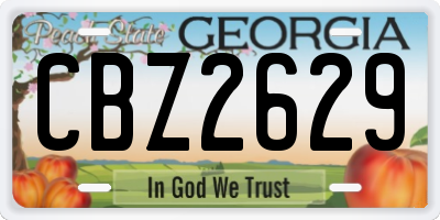 GA license plate CBZ2629