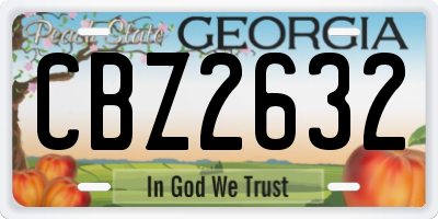 GA license plate CBZ2632