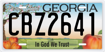 GA license plate CBZ2641