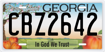 GA license plate CBZ2642