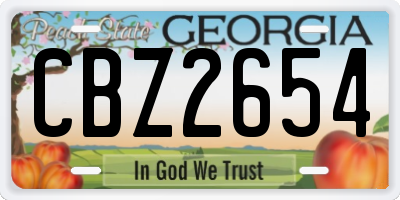 GA license plate CBZ2654