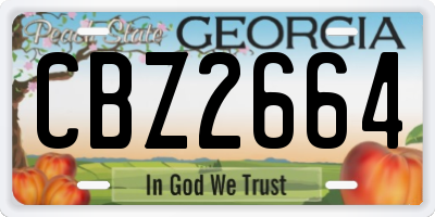 GA license plate CBZ2664