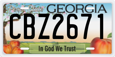 GA license plate CBZ2671