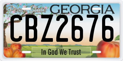 GA license plate CBZ2676