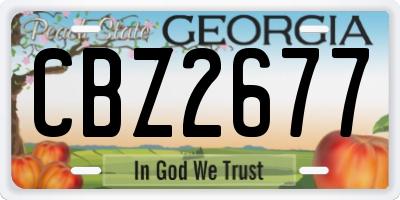 GA license plate CBZ2677