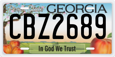 GA license plate CBZ2689