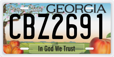GA license plate CBZ2691