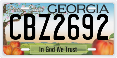 GA license plate CBZ2692