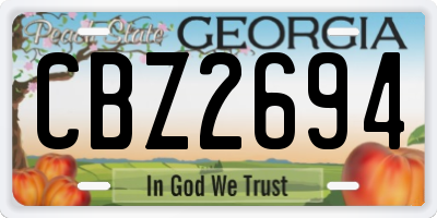 GA license plate CBZ2694