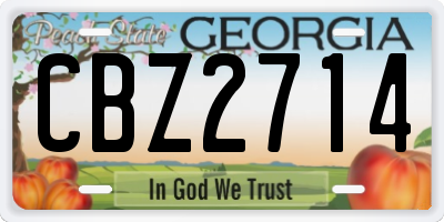 GA license plate CBZ2714