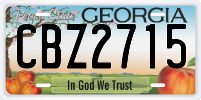 GA license plate CBZ2715