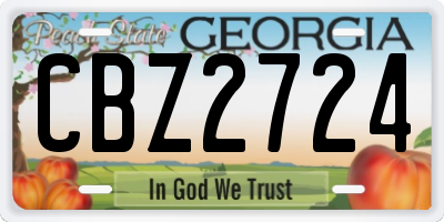 GA license plate CBZ2724