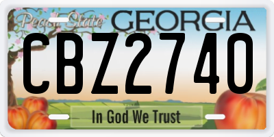GA license plate CBZ2740
