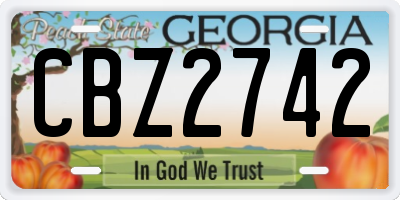 GA license plate CBZ2742