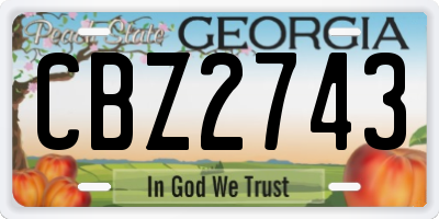GA license plate CBZ2743
