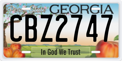 GA license plate CBZ2747