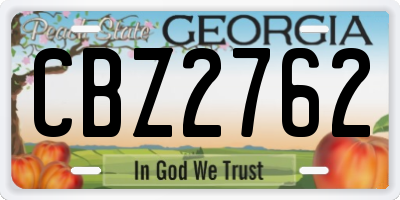GA license plate CBZ2762