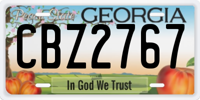 GA license plate CBZ2767