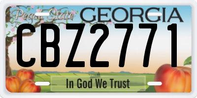GA license plate CBZ2771
