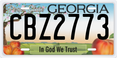 GA license plate CBZ2773