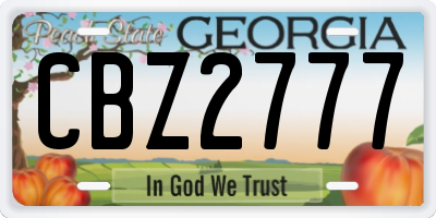 GA license plate CBZ2777