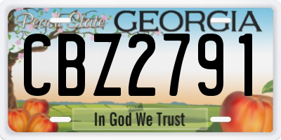 GA license plate CBZ2791