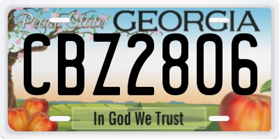 GA license plate CBZ2806