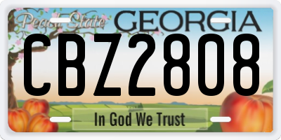 GA license plate CBZ2808