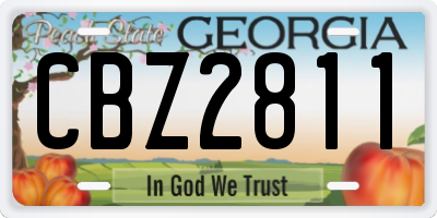 GA license plate CBZ2811