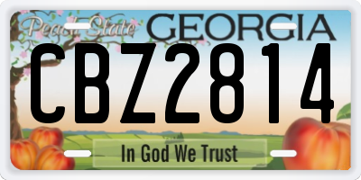 GA license plate CBZ2814