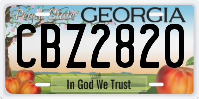 GA license plate CBZ2820