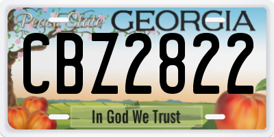 GA license plate CBZ2822