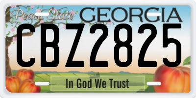 GA license plate CBZ2825