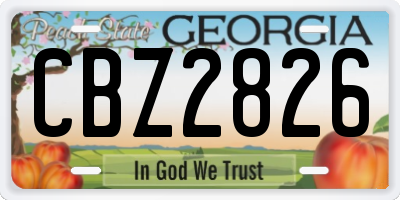 GA license plate CBZ2826