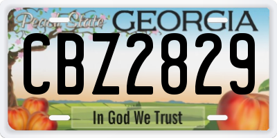 GA license plate CBZ2829