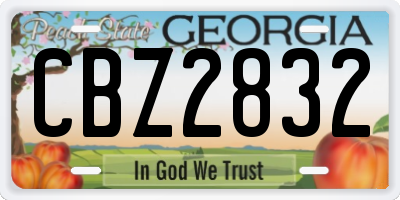 GA license plate CBZ2832