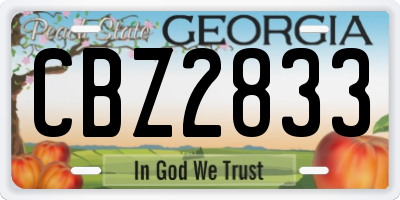 GA license plate CBZ2833