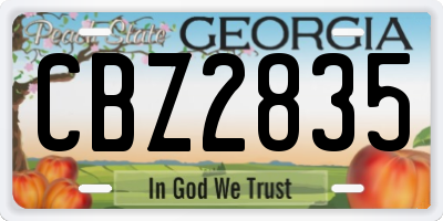 GA license plate CBZ2835