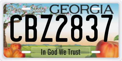 GA license plate CBZ2837