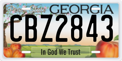 GA license plate CBZ2843
